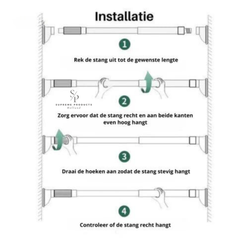 Supreme FlexStang™ | Aangepaste kledingstang, zonder te boren