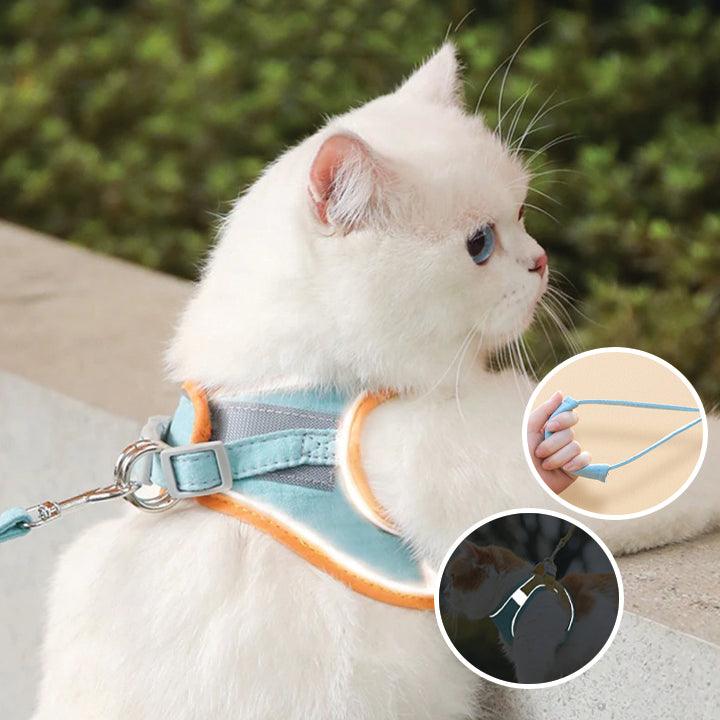 Supreme KattenRiem™ | Zacht en stijlvol kattenharnas met reflecterende strip