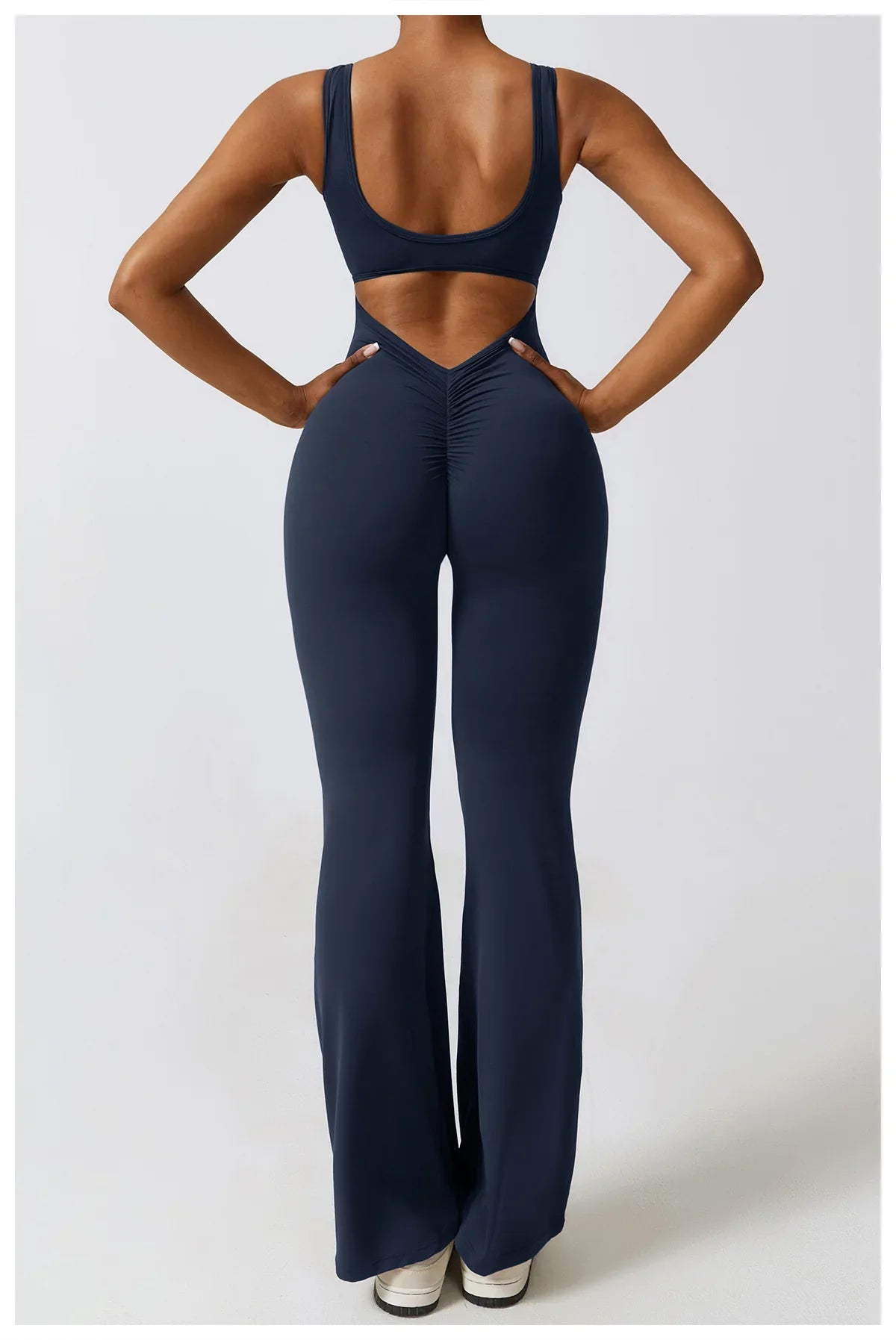 Supreme flared jumpsuit™ |  Jumpsuit met open rug en wijde broekspijpen