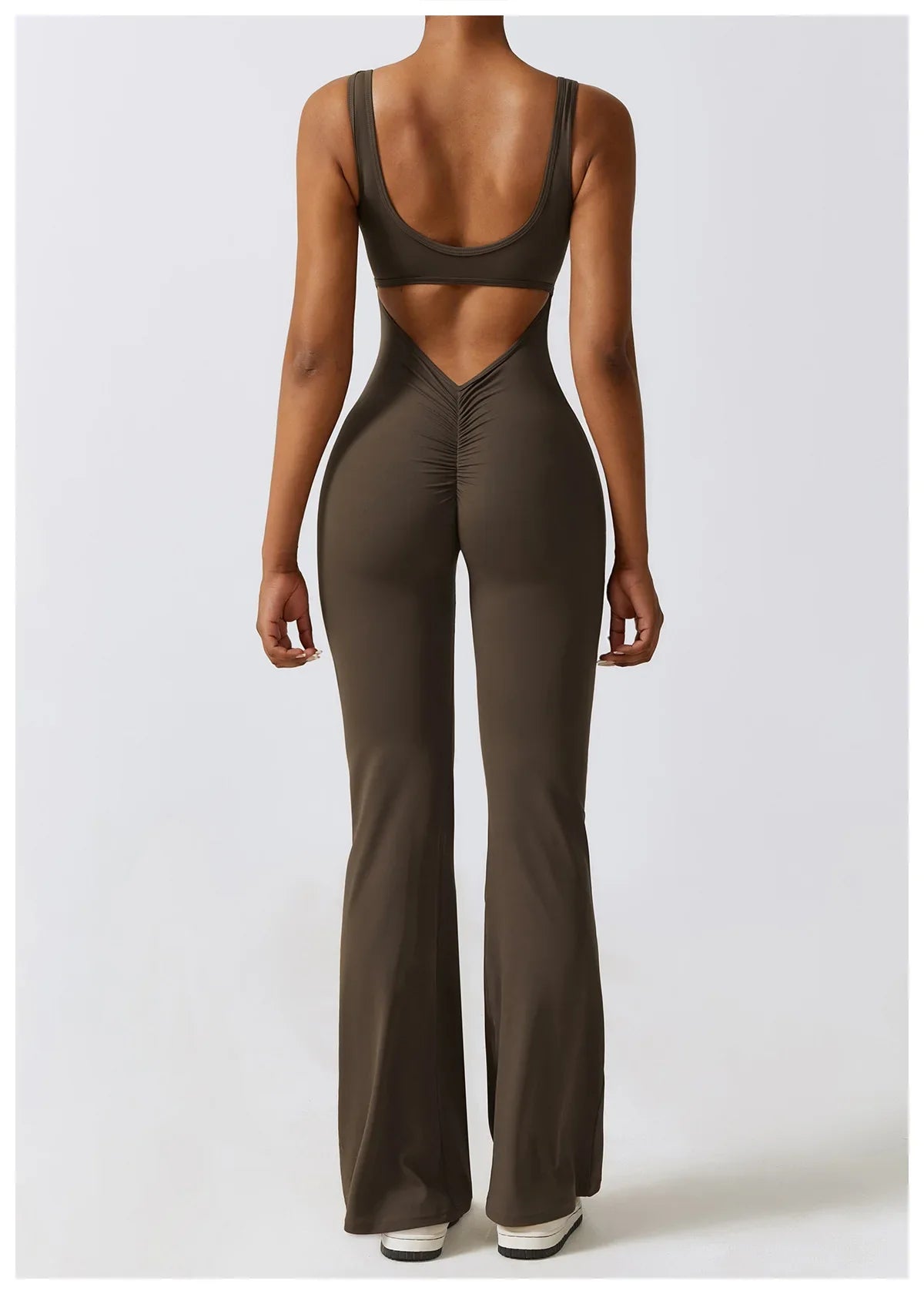 Supreme flared jumpsuit™ |  Jumpsuit met open rug en wijde broekspijpen
