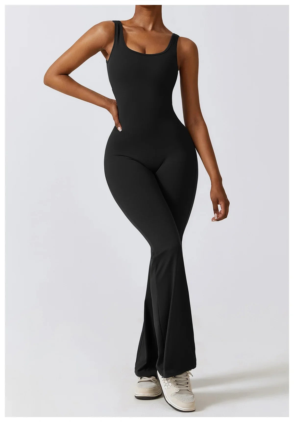 Supreme flared jumpsuit™ |  Jumpsuit met open rug en wijde broekspijpen