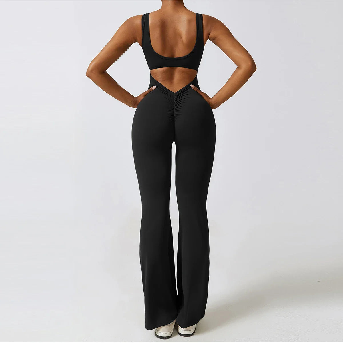 Supreme flared jumpsuit™ |  Jumpsuit met open rug en wijde broekspijpen