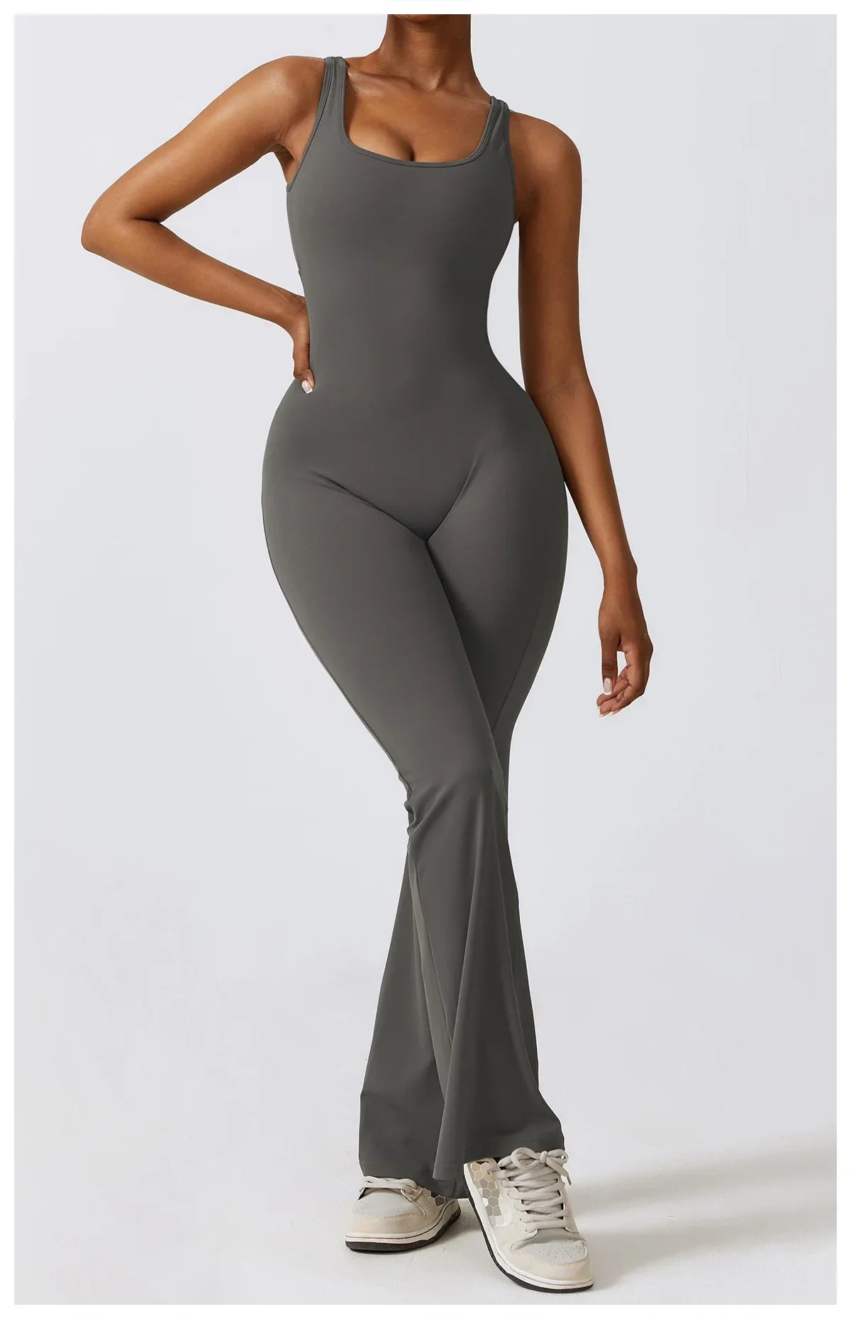 Supreme flared jumpsuit™ |  Jumpsuit met open rug en wijde broekspijpen