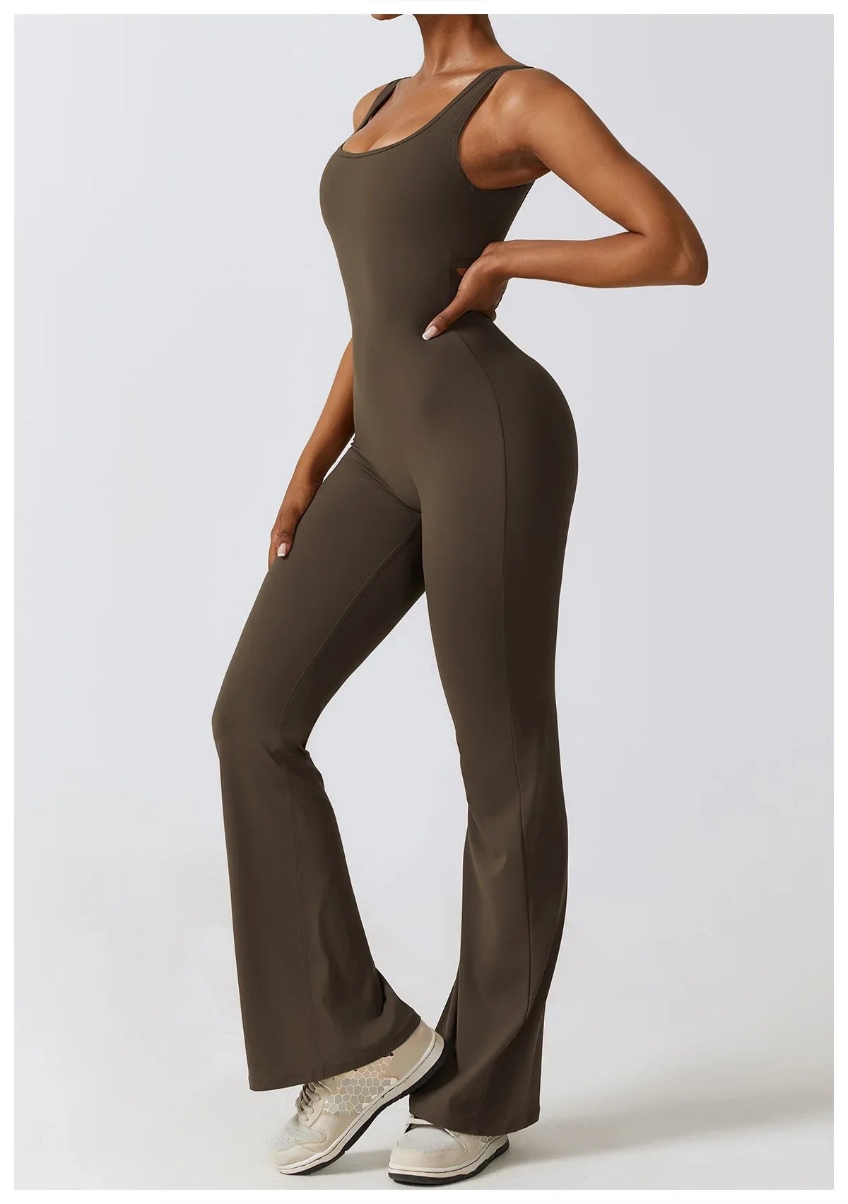 Supreme flared jumpsuit™ |  Jumpsuit met open rug en wijde broekspijpen