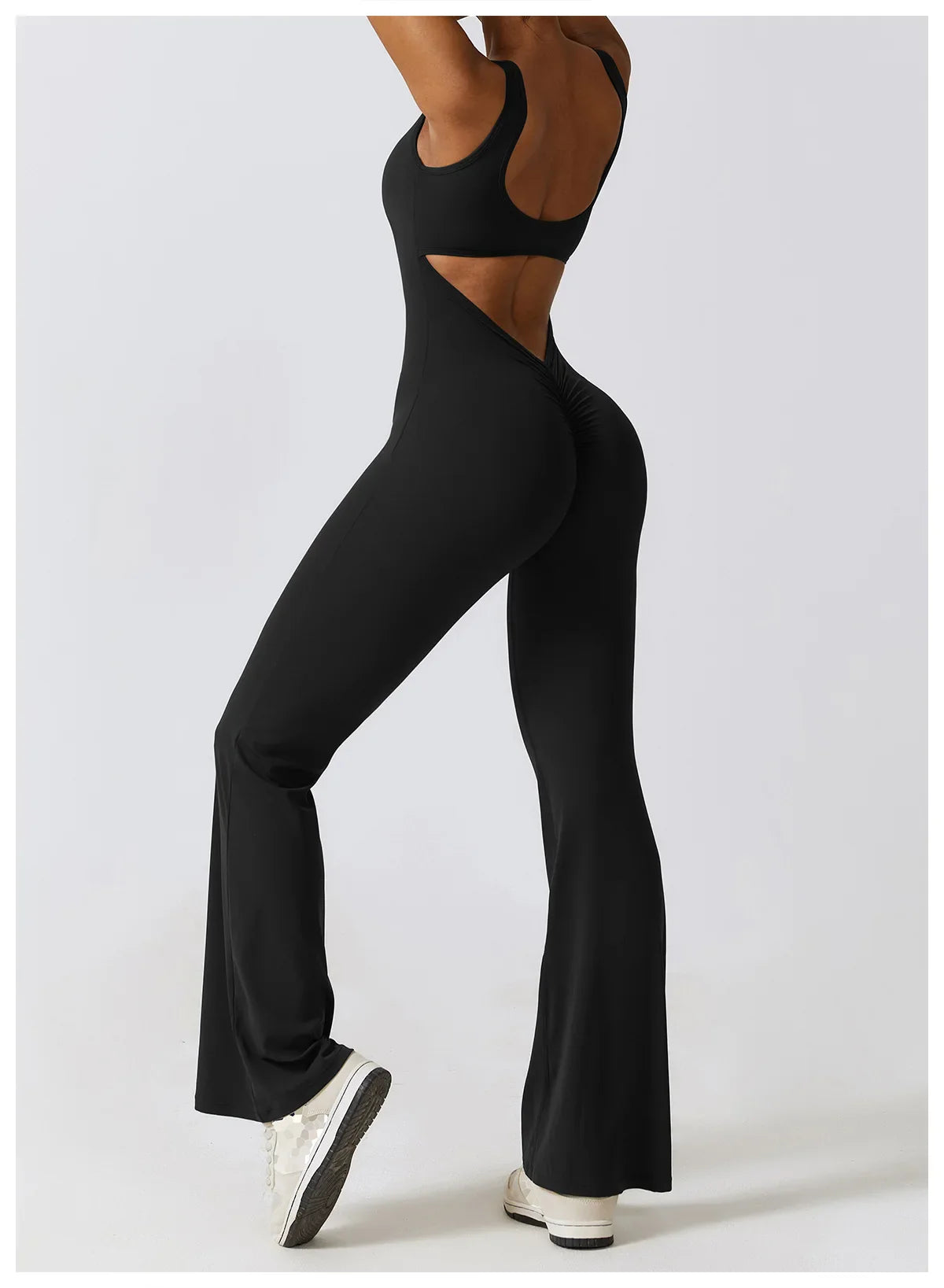 Supreme flared jumpsuit™ |  Jumpsuit met open rug en wijde broekspijpen