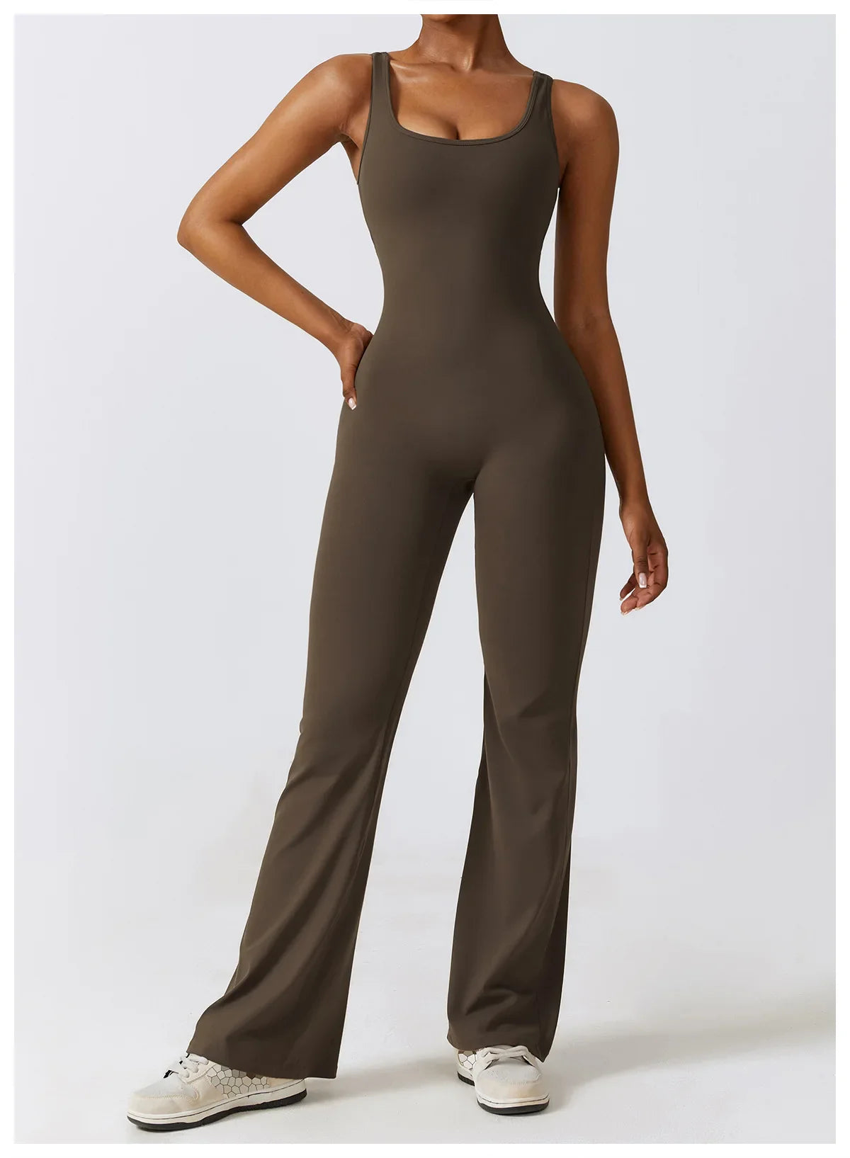 Supreme flared jumpsuit™ |  Jumpsuit met open rug en wijde broekspijpen