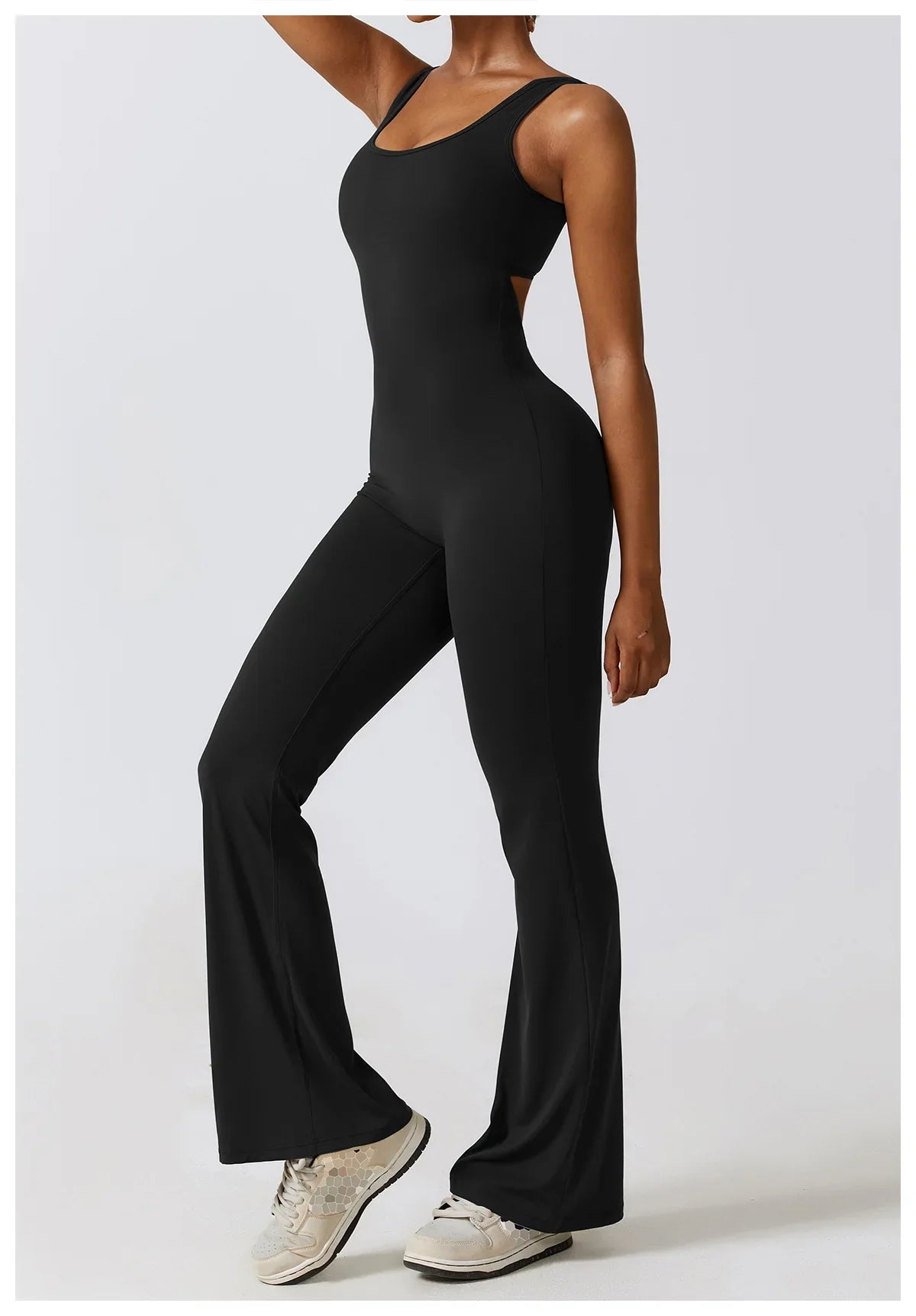 Supreme flared jumpsuit™ |  Jumpsuit met open rug en wijde broekspijpen
