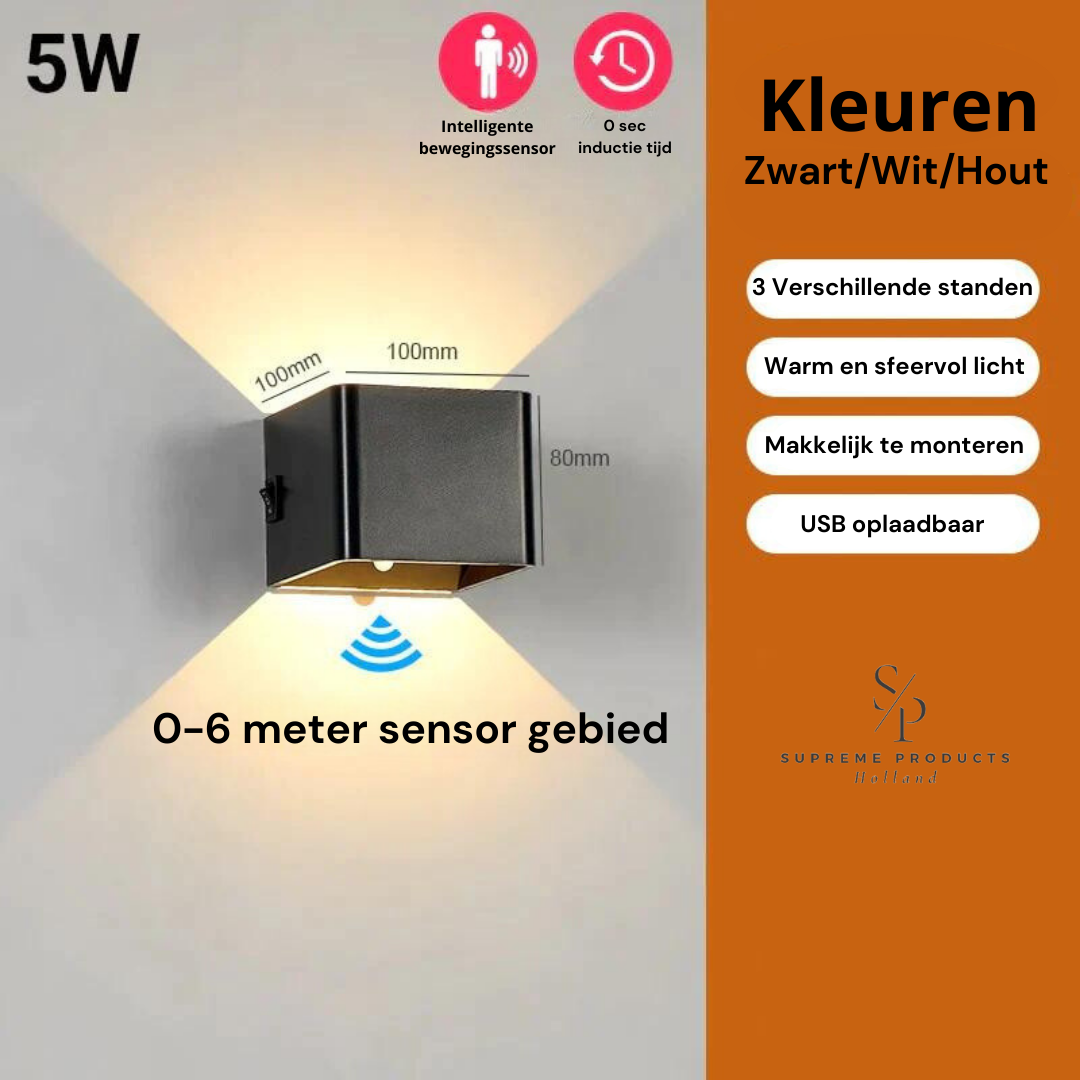 Supreme SmartCube™ | De luxe, moderne en slimme draadloze wandlamp!
