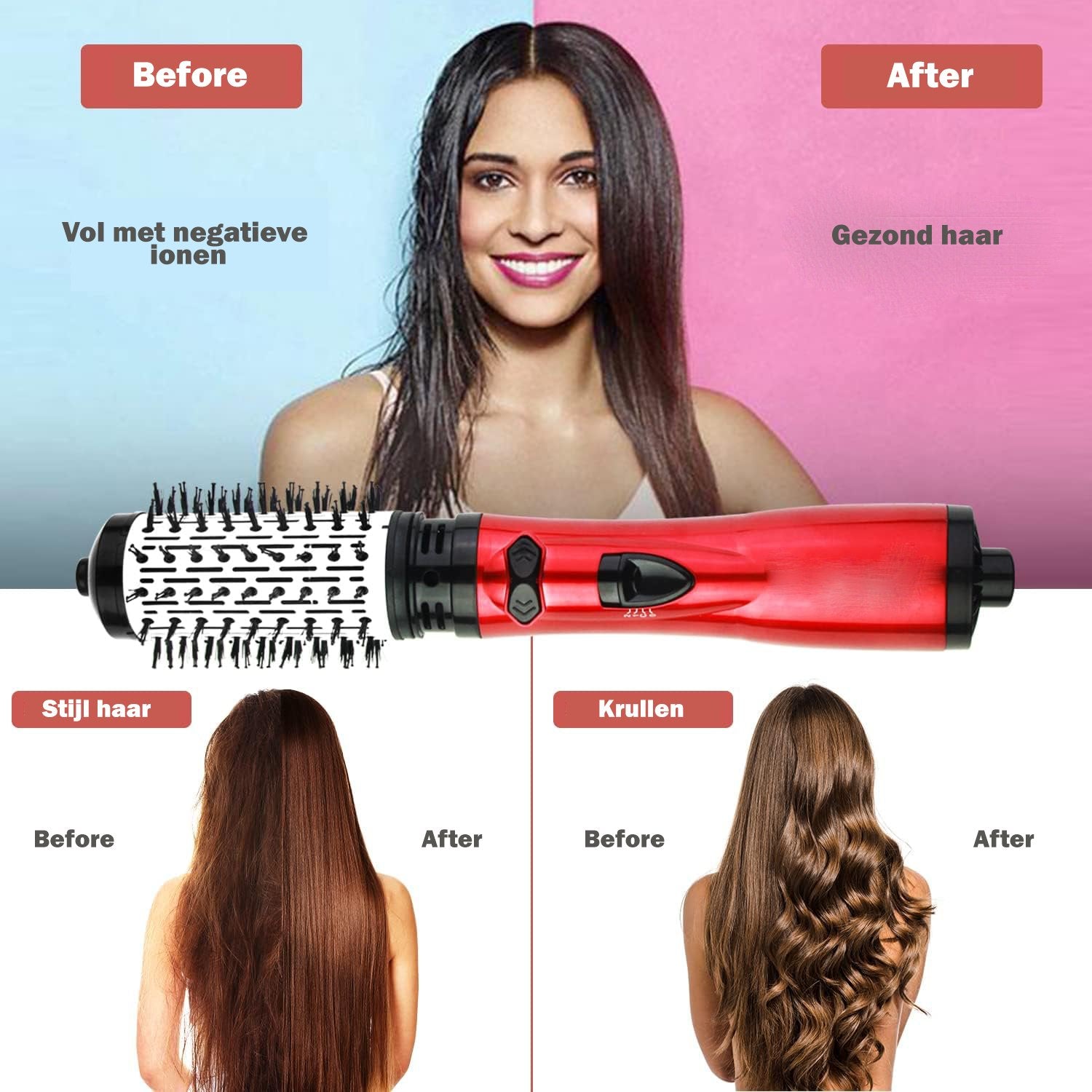 Supreme HairWave™ | 3-in-1 draagbare haarborstel voor al uw haarstijlen