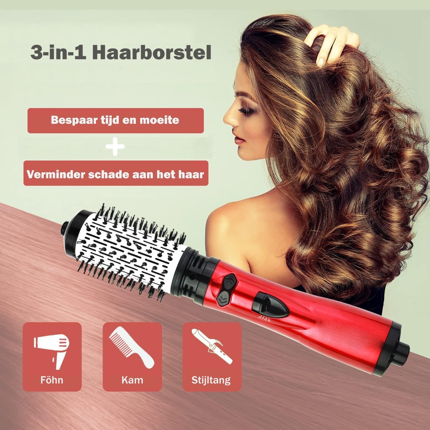 Supreme HairWave™ | 3-in-1 draagbare haarborstel voor al uw haarstijlen